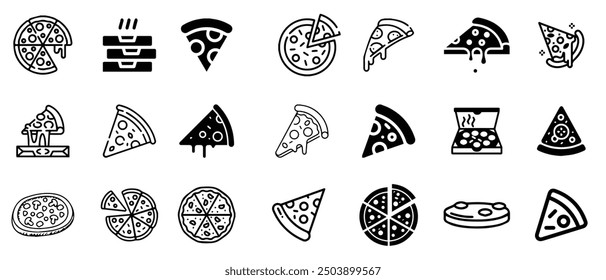 Pizza Icons Pack Vector Set