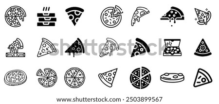 Pizza Icons Pack Vector Set