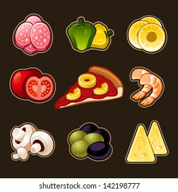 Pizza icons set