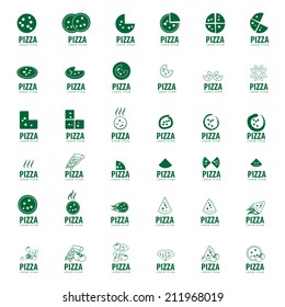 Pizza Icons Set - Isolated On White Background - Vector Illustration, Graphic Design Editable For Your Design