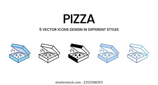 pizza icons set vector stock illustration