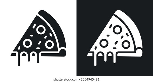 Pizza icons in solid black and white colors