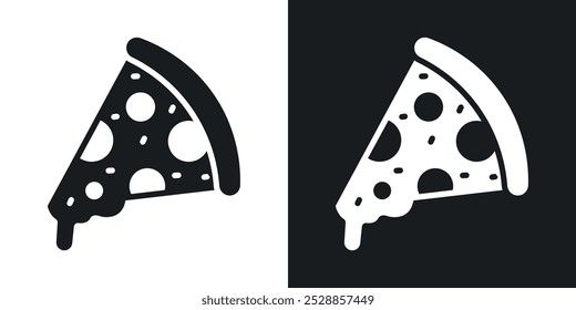Pizza icons. solid style vector