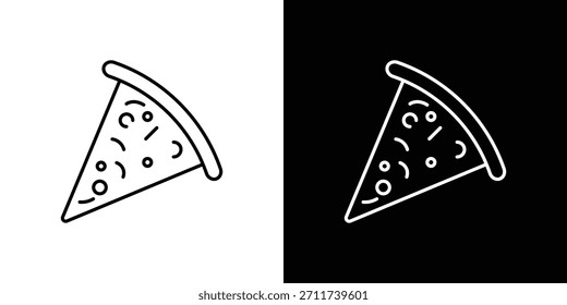 Pizza icons vector symbol with editable stroke lines for web designs
