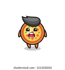 pizza illustration with apologizing expression, saying I am sorry , cute style design for t shirt, sticker, logo element