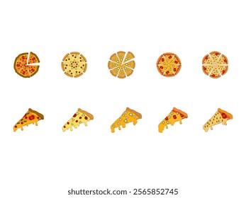 Pizza Illustration Design Element Set