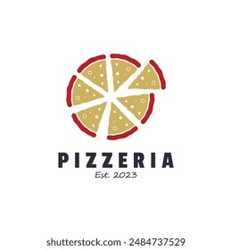 Pizza Illustration Design. Logo Icon For Food Or Pizza Restaurant.