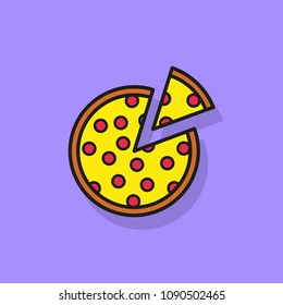 pizza illustration, flat design