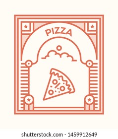 PIZZA AND ILLUSTRATION ICON CONCEPT