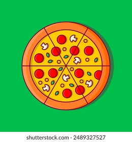 Ilustración de pizza. Icono de pizza. pizza de Vector