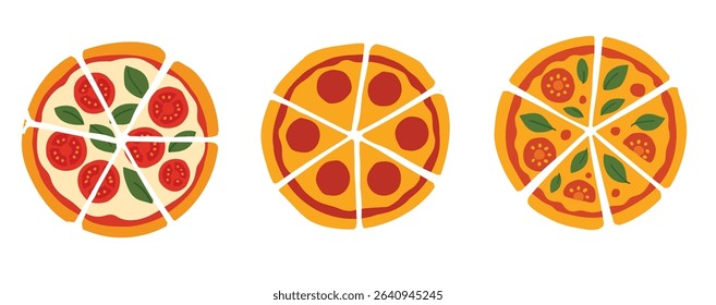 Pizza illustration isolate is a vector file.