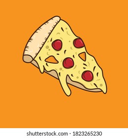 Pizza illustration junk food. good to use for your promotional business, background and etc