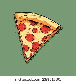 pizza illustration on white background vector design