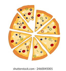 Pizza illustration perfect for backgrounds, packaging, textiles, Food and Beverage Designs