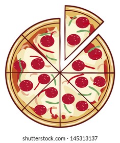 Pizza Illustration Slice Stock Vector (Royalty Free) 145313137 ...