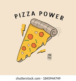 Pizza illustration for t shirt and other uses.