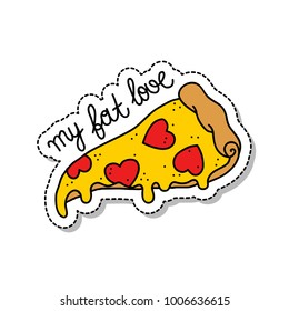 pizza illustration traditional tattoo flash