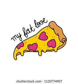 pizza illustration traditional tattoo flash