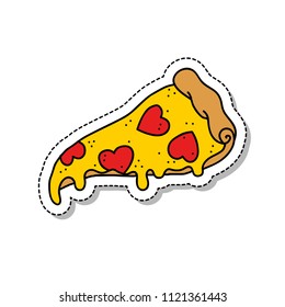 pizza illustration traditional tattoo flash