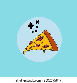 pizza illustration vector graphic with super bowl party theme