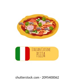 Pizza illustration vector. Italian cuisine 