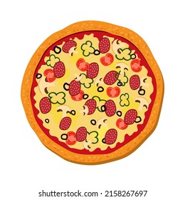 Pizza illustration, vector on a white background