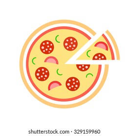 Pizza illustration vector on white background