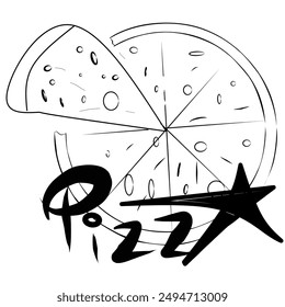 Pizza illustration with white background 