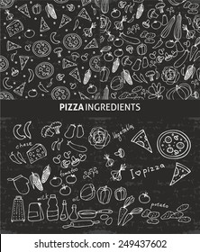 Pizza Ingredients, Pattern With Pizza Ingredients