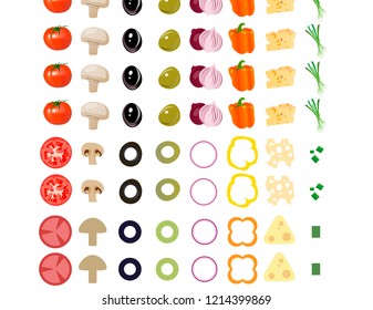 Pizza ingredients vector design