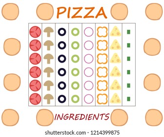 Pizza ingredients vector design