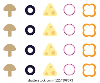 Pizza ingredients vector design