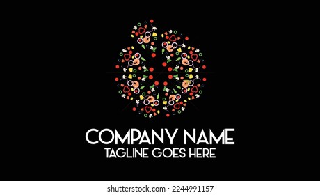 Pizza ingredients Vector Logo Template