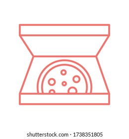 pizza inside box line style icon design, food eat restaurant and menu theme Vector illustration