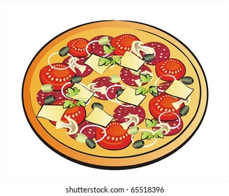 pizza isolated illustration