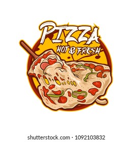 Pizza Isolated Illustration For Promotion and Advertising