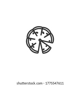 pizza isolated line icon for web and mobile