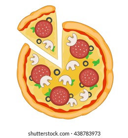 Pizza Isolated On White Background Stock Vector (Royalty Free ...