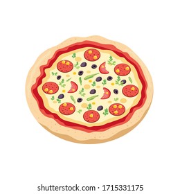 pizza isolated on white background.Vector illustration