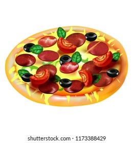 Pizza isolated vector illustration