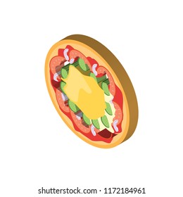 Pizza isometric left top view 3D icon