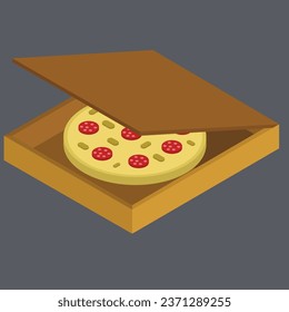 ilustración vectorial pro isométrica de pizza Isomtric