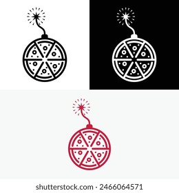 Pizza Italian Bomb Explode Logo