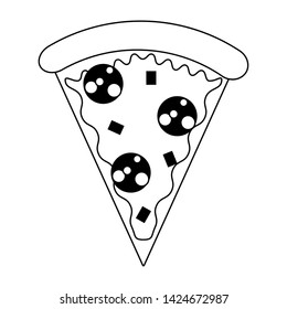 Pizza italian food cartoon isolated vector illustration graphic design