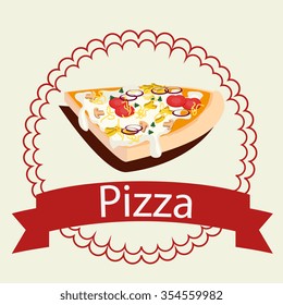 Pizza italian food graphic design, vector illustration eps10