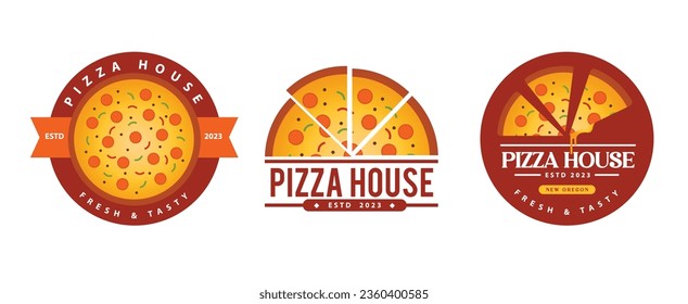 pizza italian food for logo, badge design