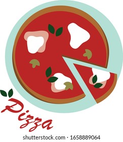 Pizza italian food restaurant menu icon vector