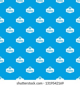 Pizza italian pattern vector seamless blue repeat for any use