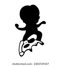 pizza kids icon logo design 