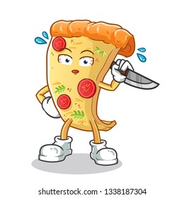 pizza killer mascot vector cartoon illustration